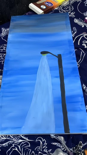 Simple Acrylic Night Painting 🌌 | Easy Art#shortsviral