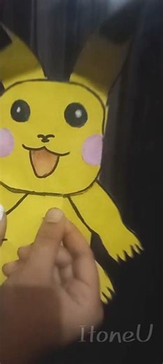 "Make easy Pikachu with paper✨️| fun Pikachu craft #itoneyouShorts"