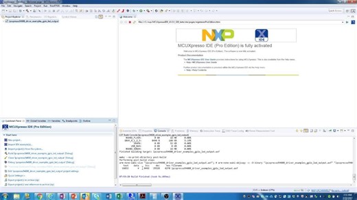 Building and debugging with MCUXpresso IDE