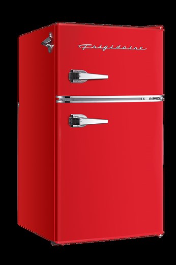 Frigidaire Retro 3.1 Cu ft Two Door Compact Refrigerator with Freezer, Red