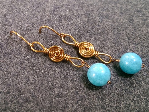 Simple wire earring - How to make wire jewelry 210