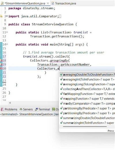 Find Average Transaction Amount Per User | Java Streams Real Example 💰| DinaTechy #coding #shorts