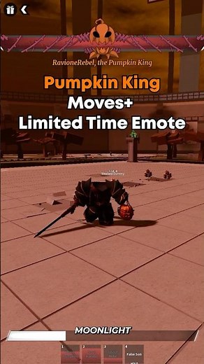 THE PUMPKIN KING Move + LIMITED EMOTE showcase Heroes Battlegrounds Roblox 🔥🎃