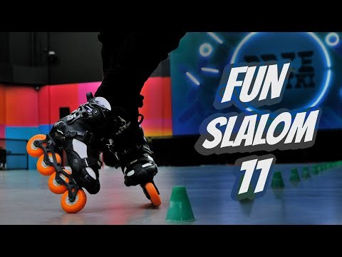 FUN SLALOM 11 - T-STOPS ON CONES - FREESTYLE LESSONS ON SKATES