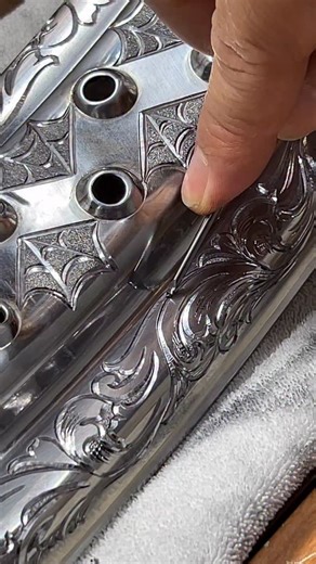 Adding some shade lines to my scrolls. Dealing with some pretty challenging angles, but then again that’s pretty normal in the automotive/motorcycle engraving game. At Lugos Engraving we take hard jobs and make them look easy, ha ha! For those who may have been pondering about getting started in the Automotive/Motorcycle engraving game, my small group class schedule is now up on my website. I’ll be offering 1, 2 and 5 day small group classes, for those interested. Like always, many thanks to all