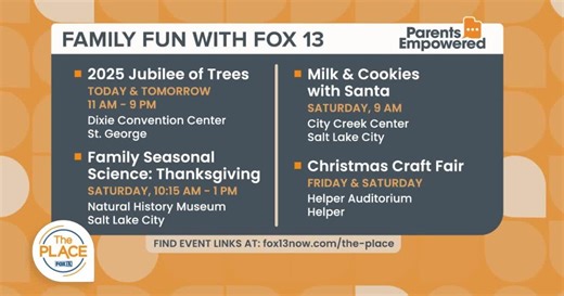Here are some family-friendly events going on across Utah