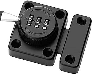 FUYGRCJ- Mechanical Password Lock Revolving Door Lock Digital Code Lock Keyless Entry Door Lock Push-Pull Sliding Door Buckle Security Deadbolt for Office Cabinet Bathroom Windows(Black)