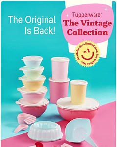 Our Limited Edition Vintage Collection is coming back to Australia! Featuring items such as the iconic Wonderlier Bowl, to a range of best-sellers reimagined in stunning pastel colours, it's no wonder the range sold out within 24 hours 😱 Check out the range and be sure to register for back in stock alerts today at https://www.tupperware.com.au/pages/the-vintage-collection | Tupperware Australia