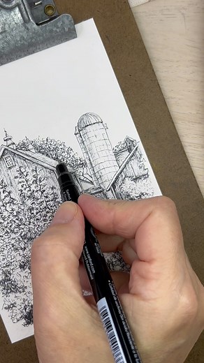 15K views · 952 reactions | A nod to my ancestry here 懶 . . . #drawithme #inkdrawing #dailydrawing #ink #barns #barnsofinstagram #oldbarns #architecturaldrawing #archisketch #asmr #lesliestrozart | Leslie Stroz Art | Facebook