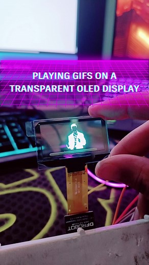 Learn how to play GIFs on a transparent OLED display in this instructable by Jasmeeet Singh https://www.instructables.com/Playing-GIFs-on-Transparent-OLED-Display-Module/ #NeverGonnaGiveYouUp #OLEDdisplay #TransparentOLED #DIYelectronics #MakeAnything #Instructables #DIYproject