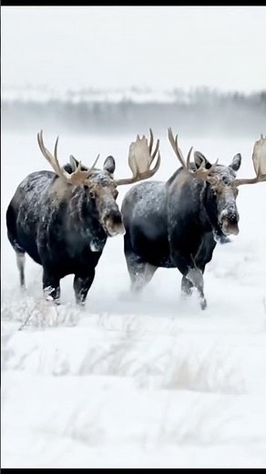 Massive Moose Running Through 3 Feet of Snow | Extreme Winter Wildlife