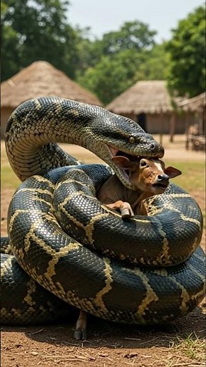 Python🐍Swallow😱😱 Cow 🐄#animals #shortvideo #shorts #wildlife