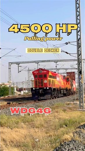 4500 HP WDG4G Pulling Massive Double Decker Freight! 🚂💨 #railwaycontent #fypppp