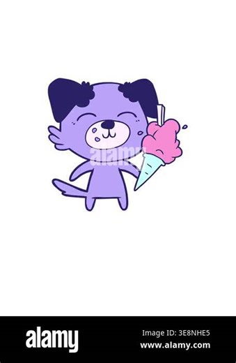 rise and float animation of a cartoon dog Stock Video Footage - Alamy