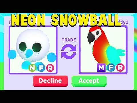Trading NEON SNOWBALL in Adopt Me!