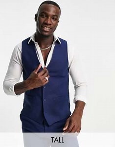 French Connection Tall linen slim fit waistcoat | ASOS