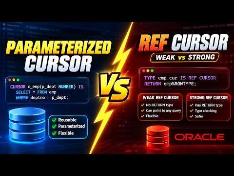 Master PL/SQL Cursors! Parameterized Cursors, REF CURSOR, Weak vs. Strong REF CURSOR