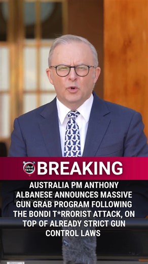 Libs of TikTok on Instagram: "BREAKING: Australia PM Anthony Albanese announces massive gun grab program following the Bondi t*rrorist attack, on top of already strict gun control laws Maybe just stop importing radical jihadists instead of disarming law abiding citizens? Thank God for the 2nd amendment! 🇺🇸"