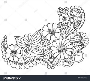 Outline Floral Butterfly Pattern Coloring Book Stock Vector (Royalty Free) 481846591 | Shutterstock