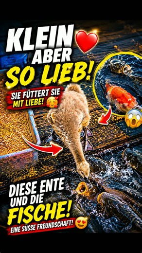 Oh,❤️🦆🐟 wie hat die Ente die Fische gefüttert?#shorts
