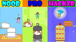 13K views · 104 reactions | NOOB vs PRO vs HACKER in Tofu Girl Gameplay that we will play in this video is: Tofu Girl Get high on...Tofu? Jump to stack blocks and build the biggest tower imaginable! It’s time to stack up your own tofu tower, get ready to jump over obstacles that appear from both sides. Land the girl in the middle of each tofu for more acrobatic jumps. | Noob vs Pro vs Hacker | Facebook