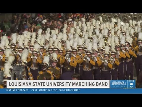 Super Bowl LIX Parade: LSU Marching Band performs in Super Bowl LIX parade