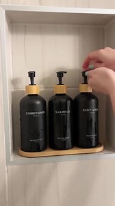 Matte Black Refillable Shampoo Dispenser Set: Bamboo Tray & Pumps - Etsy