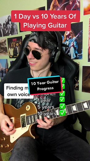 1 day vs 10 years of playing guitar #guitarcover #guitartok #guitarprogress #challenge #musician #guitarjourney