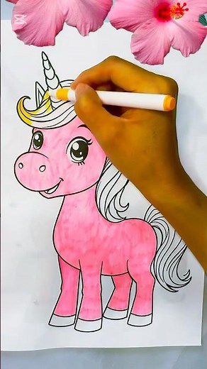 Pink Unicorn Magic ✨ | Aesthetic Drawing That Shines Bright #UnicornArt #PinkUnicorn