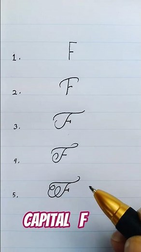 5 types of Capital 'F writing including Calligraphy & Cursive style 📑