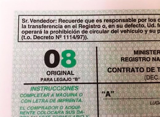 Formulario 08 automotor - Que es, donde tramitarlo - Cuanto cuesta