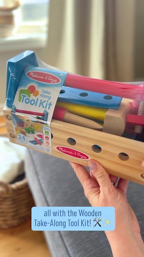 Don't forget your tools! The Melissa & Doug Wooden Take-Along Tool Kit is just the thing to help littles build their imaginations. 🛠 🔧 #MelissaAndDoug #takealongtoys #toolkittoyset #handsonplay #ages3to6 #screenfreeplay