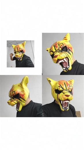 Tiger Mask Latex Cosplay Helmet for Halloween Parties