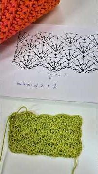 Prosty ścieg szydełkowy, wachlarzyki. easy crochet chart free pattern. #crochet #szydełkowanie