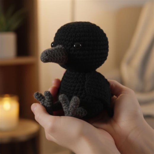 Crochet Raven Pattern: Amigurumi Crow Plush Toy Tutorial (PDF Download) - Etsy