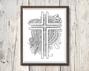 Christian Adult Coloring Pages - Crosses, Bible Affirmations, Decorative Images - Etsy Australia