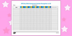 EYFS Key Skills Assessment Number Recognition to 20