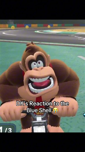 DK's Hilarious Reaction to the Blue Shell in Mario Kart