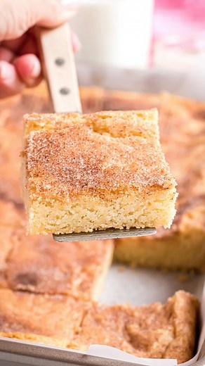 1K views · 16 reactions | Nothing better than taking your favorite cookie and making bars instead! Still great Snickerdoodle flavor in a fraction of the time❤️ ➡️ Comment “RECIPE “ and I’ll send you the clickable recipe link straight to your DM’s. ✅ https://www.shugarysweets.com/snickerdoodle-cookie-bars/ | Shugary Sweets | Facebook