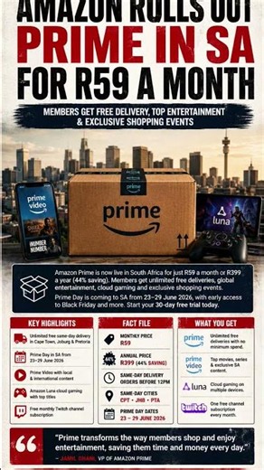 🚨 AMAZON PRIME ARRIVES IN SOUTH AFRICA 🇿🇦 for just R59