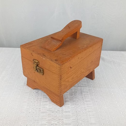 Wooden Shoe Shine Box Vintage Shoe Valet With Basic Care Products - Etsy