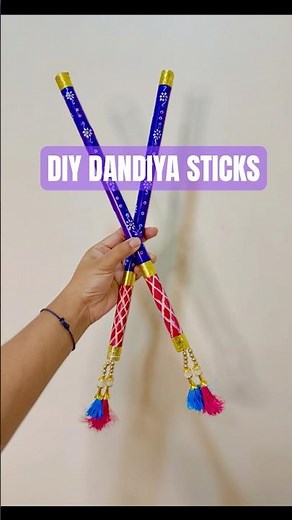 DIY Dandiya Sticks , dandiya decoration ideas navratri decoration ideas 2025 easy dandiya making