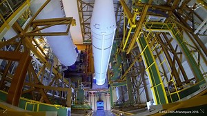 Building an Ariane 5 is a lot of work and it's impressive, too! Check out how we attach the solid fuel boosters to the rocket in this time-lapse video! | ArianeGroup