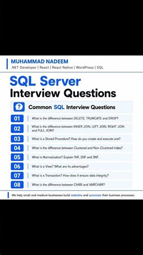Common SQL Interview Questions #sql #sqlserver