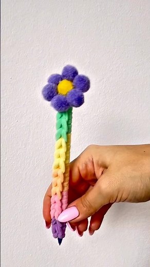Finger-Tied Elastic Bow Pen Decor 🌸 | Easy & Cute DIY Gift Idea 😌 #diy #trending #aesthetic