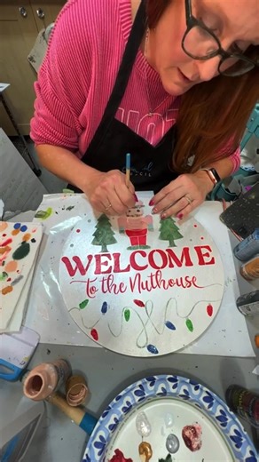 115 reactions · 13 comments | DIY Nutcracker Welcome Door Hanger  Watch as layered stencils, shimmering metallic paints, and festive pops of color turn a simple wooden sign into a dazzling Nutcracker masterpiece! ✨ Full tutorial: https://www.facebook.com/essentialstencil/videos/1308968804028581 | Essential Stencil | Facebook