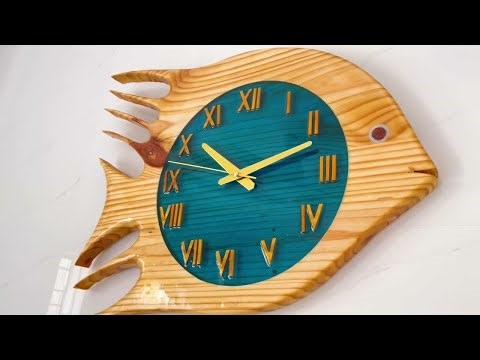 Making Fish Clock By Wood And Epoxy Great Woodworking Ideas 🐟⏰✨