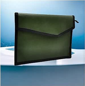 Beautiful green Fireproof bag, Waterproof bag，Fireproof Money bag, zippered fireproof and waterproof bag, fireproof wallet for cash, documents and valuables, 4200°F insulation, fireproof bag 11"*7.7"