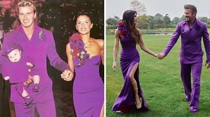 David & Victoria Beckham don wedding outfits for 25th anniversary