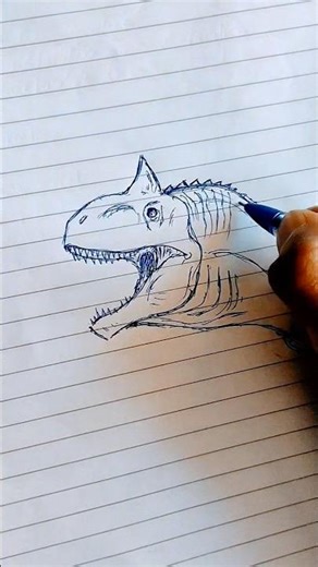 Drawing the Carnotaurus but Giganotosaurus Vibes 😮 #shorts #trending #viral
